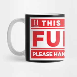 White and Red- Furry, Please Handle with Care Mug